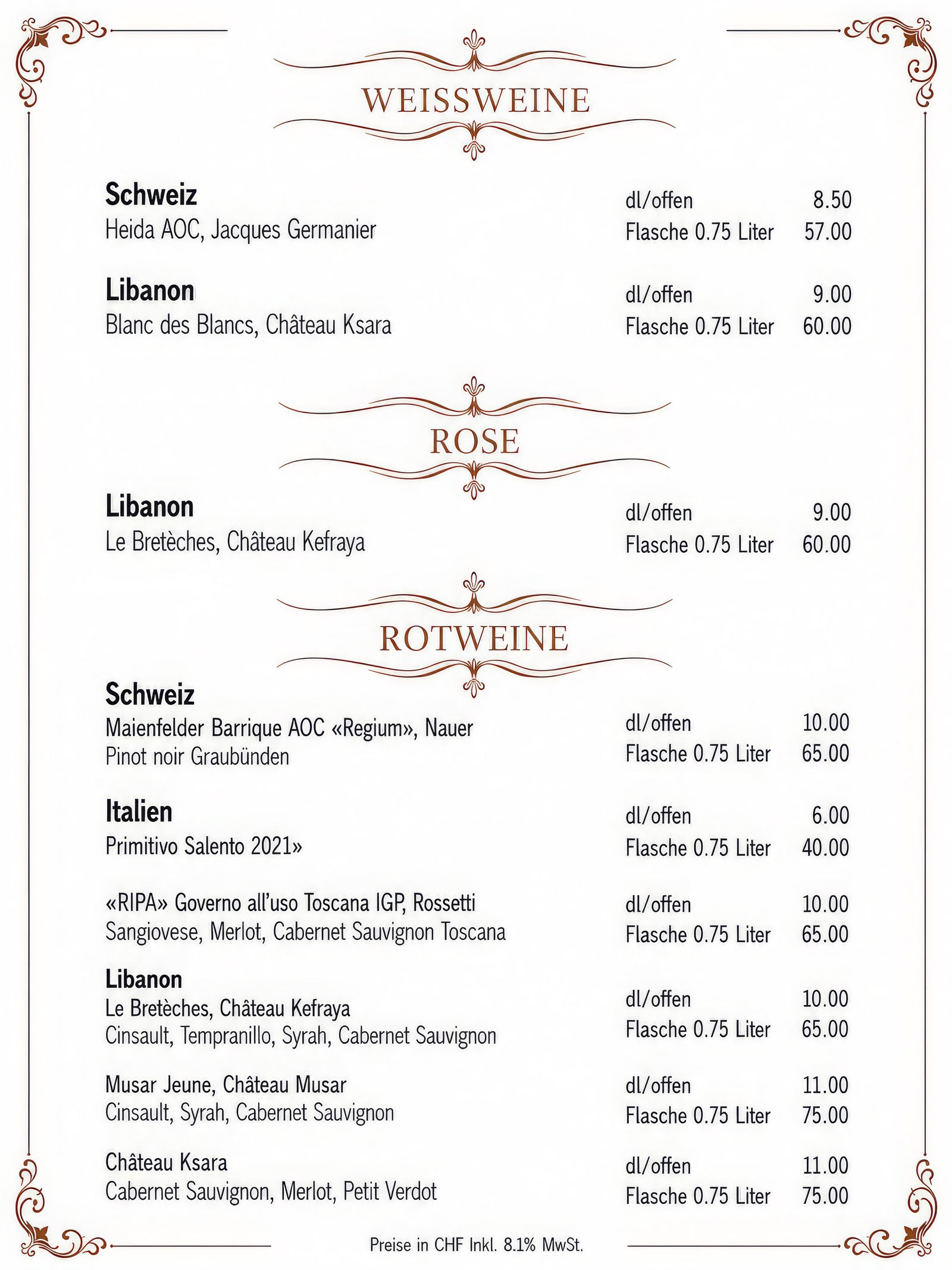 Menu page 3